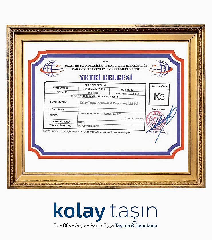 kolay taşın k3 belgesi